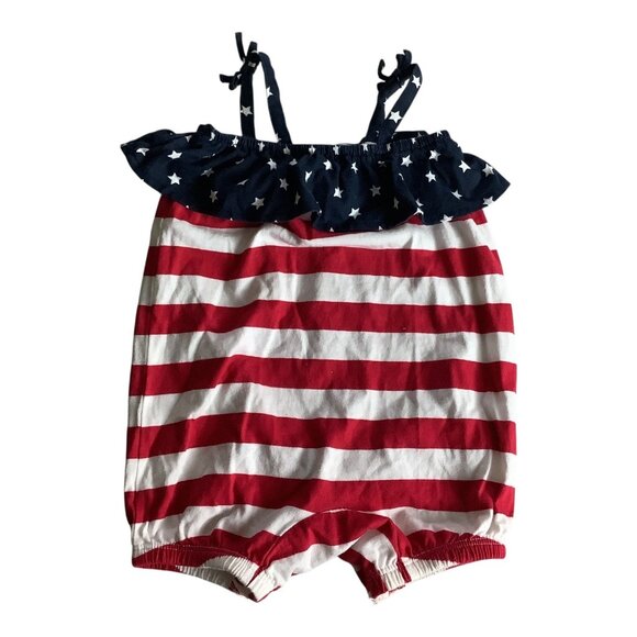 The Childrens Place Baby Girl 4th Of July Romper Summer One Piece Size 0-3 Month - Picture 9 of 9